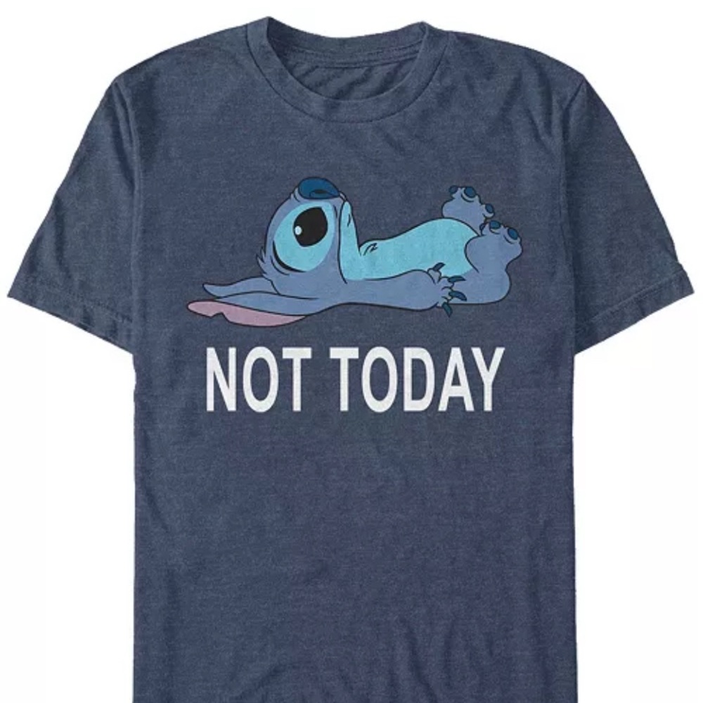 Disney Lilo & Stitch T-Shirt Stitch Lying On His Back "Not Today" Medium